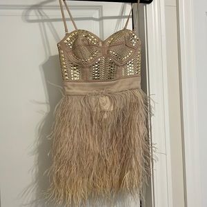 Bebe Studded and Feather Dress Size XS